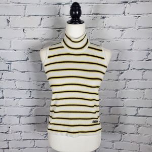 Escada Sport Cotton Knit Striped Sleeveless Top